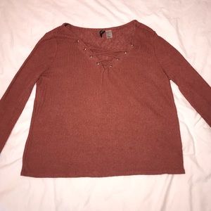 Orange/pink long sleeve top